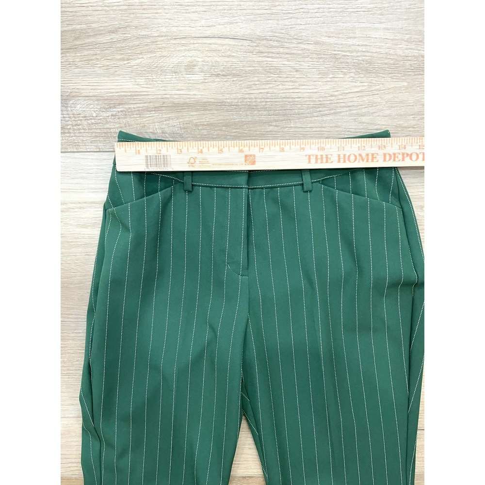 Express Publicist Barely Boot Mid Rise Green Pinstripe Stretch Pants Size 4S - Picture 6 of 15